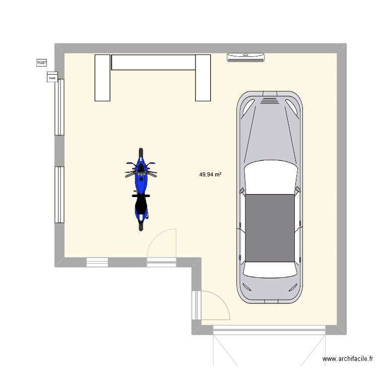 Garage 02. Plan de 1 pièce et 50 m2