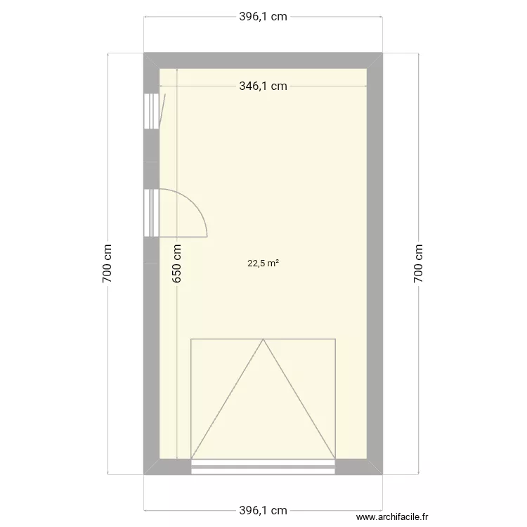 Plan en coupe. Plan de 1 et 23 m² Plan en coupe. Plan de 1 et 23 m²
