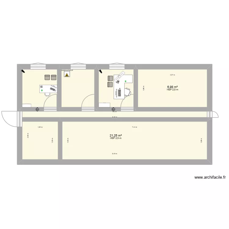 LA CRECHE. Plan de 5  et 39 m²