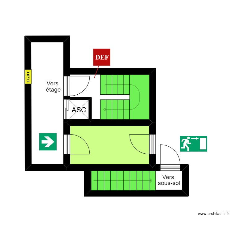 Le Jardin B. Plan de 2 pièces et 12 m2