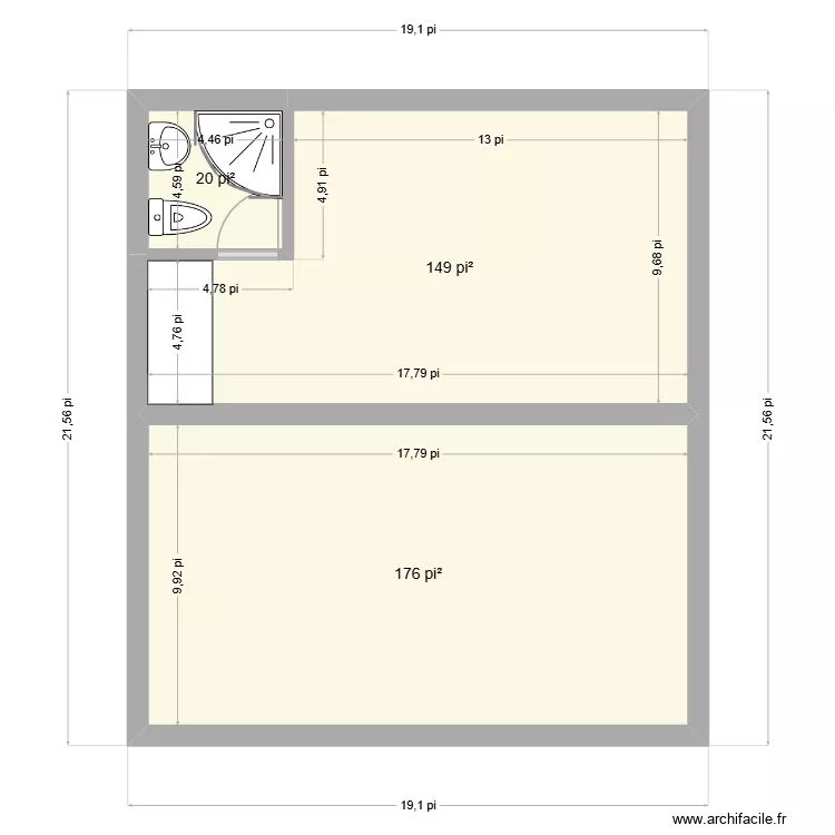 cours arriere. Plan de 3 et 32 m² cours arriere. Plan de 3 et 32 m²