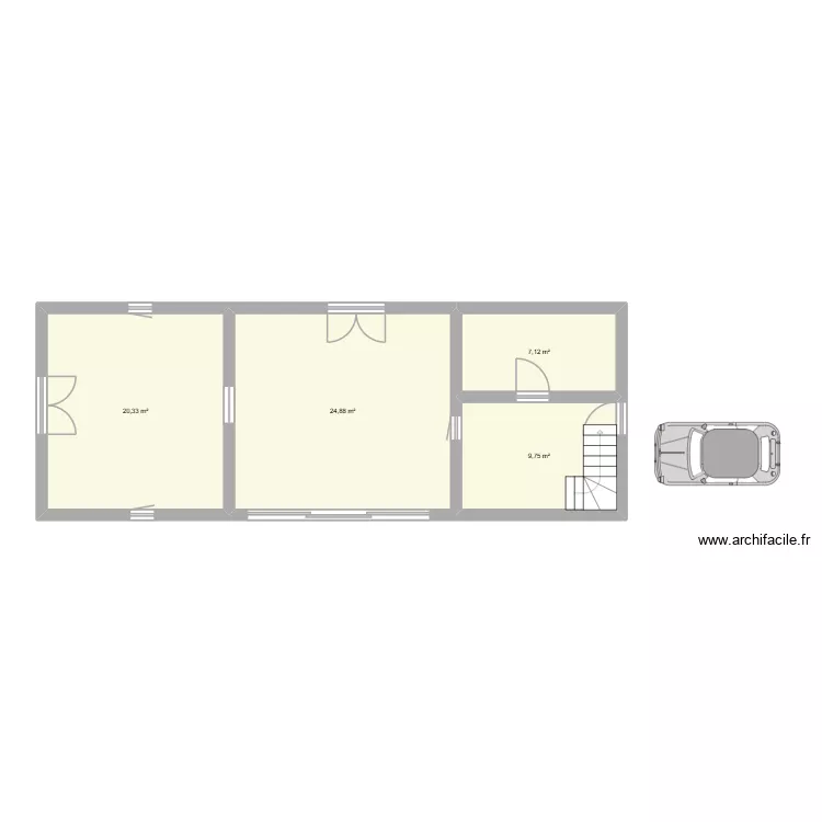 Maison Saint cassin. Plan de 4  et 62 m²