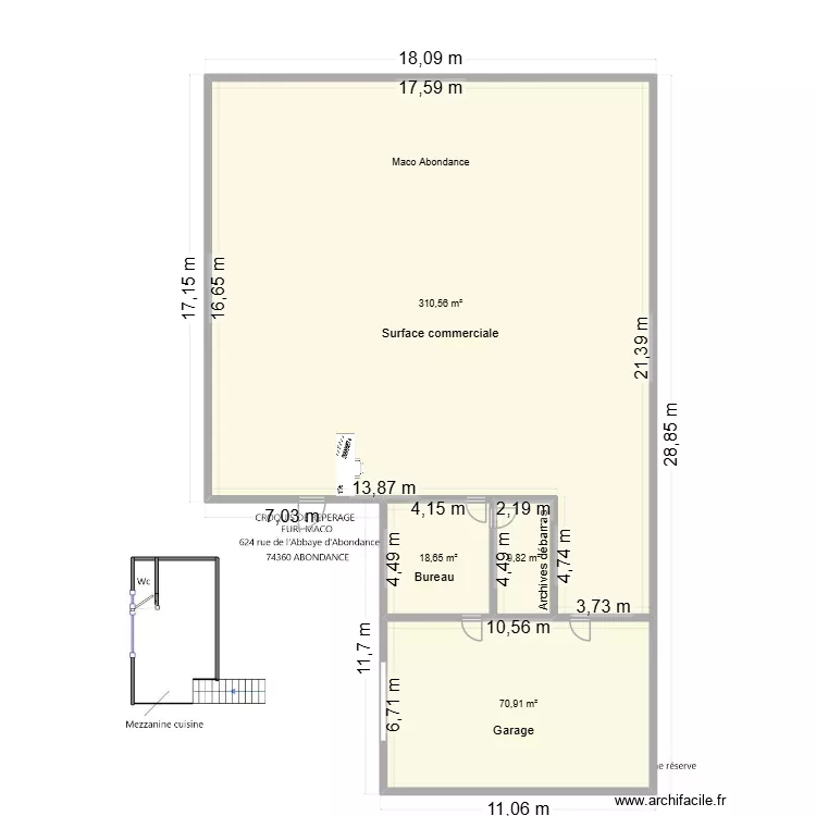 Maco Abondance. Plan de 4  et 410 m²