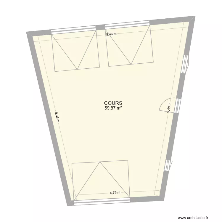 COURS. Plan de 1 et 60 m² COURS. Plan de 1 et 60 m²