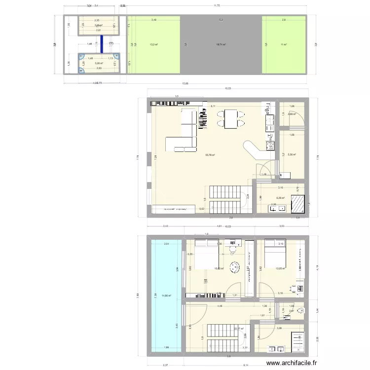 Chemin Bleu. Plan de 