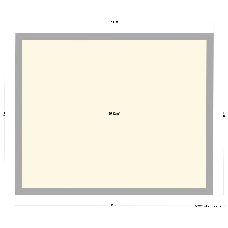 maison. Plan de 1 pièce et 85 m2