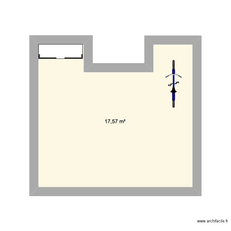 chambre 2. Plan de 1 pièce et 18 m2