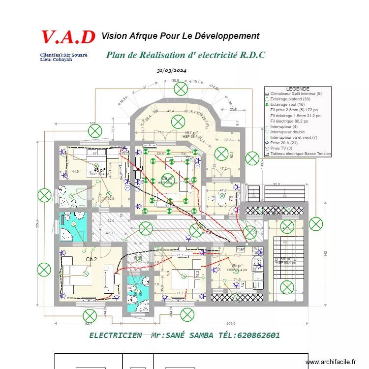 ELECTRICITE SOUARE 10. Plan de 