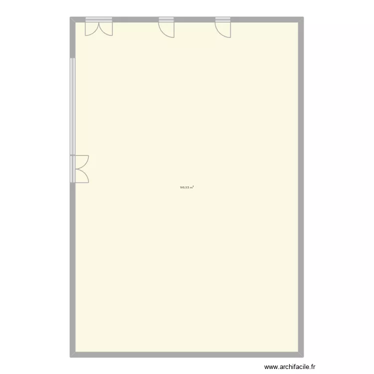 Salle mariage. Plan de 1  et 196 m²