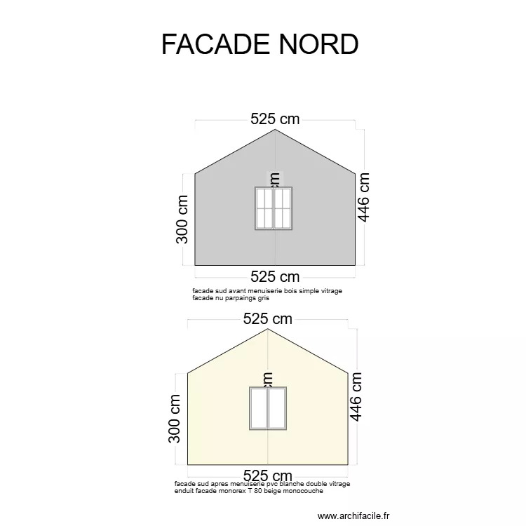facade nord avant et apres17. Plan de 
