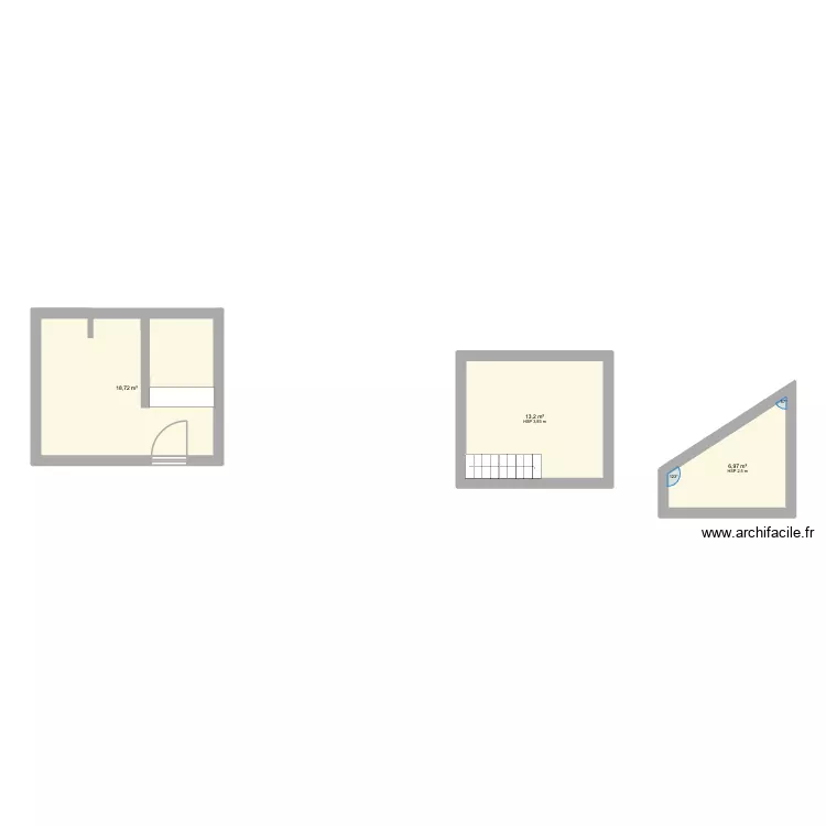 Appart Saint Bonnet. Plan de 3  et 39 m²