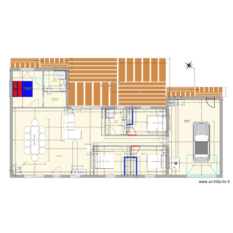 118.42m2 sans garage . Plan de 9 pièces et 157 m2