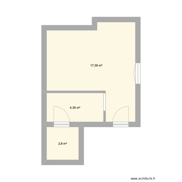 Garnier. Plan de 3 pièces et 25 m2
