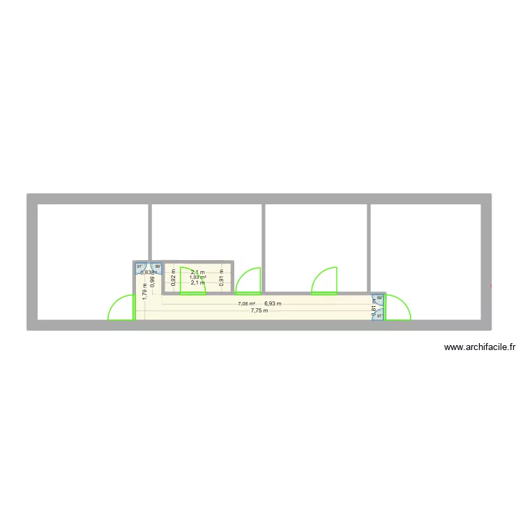 plan 3. Plan de 2  et 9 m²