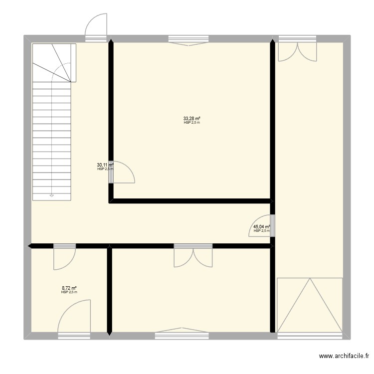 Le Féron. Plan de 4 pièces et 117 m2