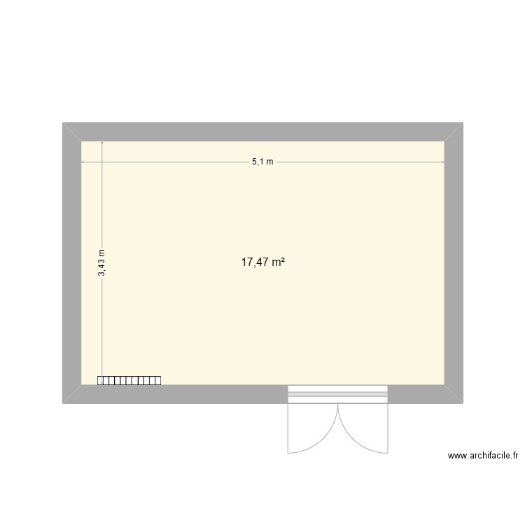SYLVAIN - Véranda. Plan de 1 pièce et 17 m2