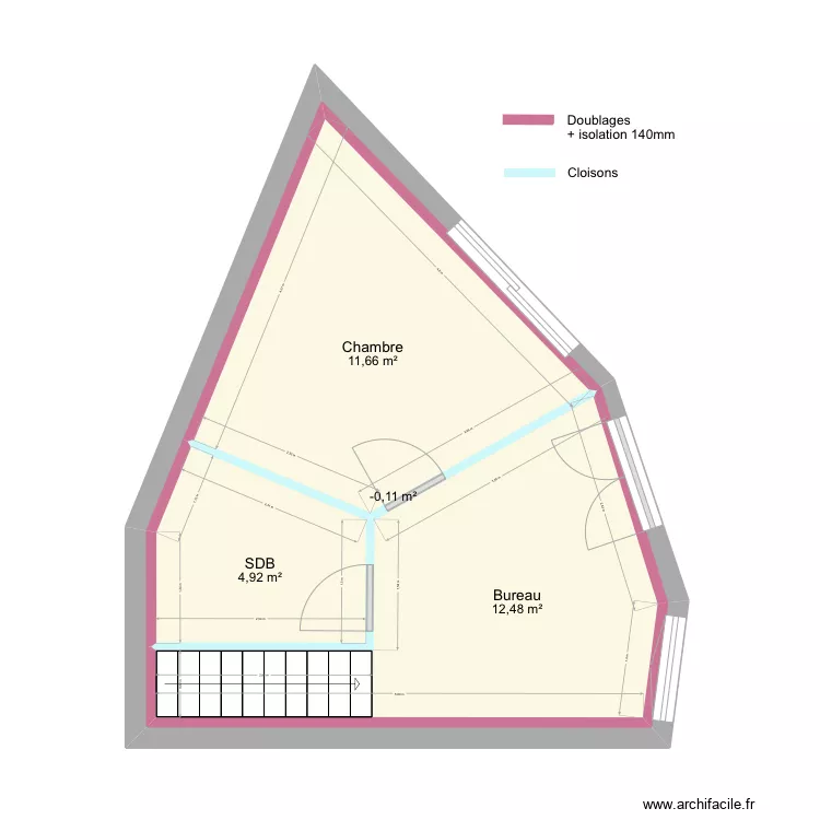 R+1 petite loc plaquiste. Plan de 
