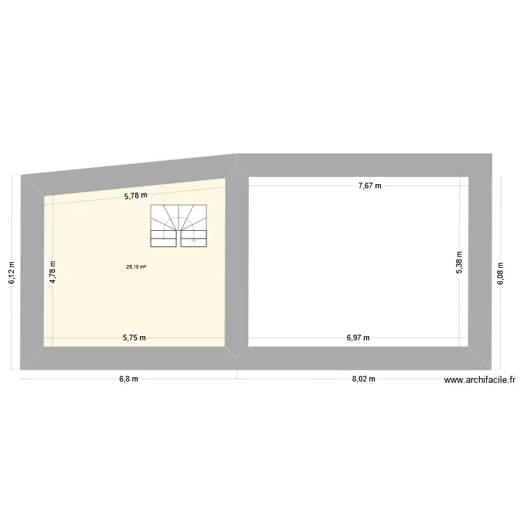 croixdesveuves. Plan de 1  et 29 m²