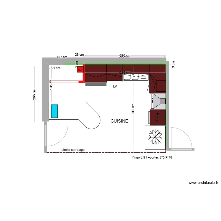 JEREMIE  CUISINE  variante . Plan de 0 pièce et 0 m2