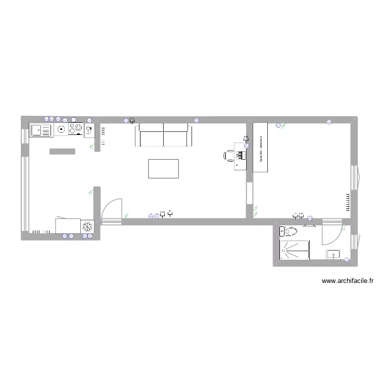 ETAGE DROITE. Plan de 3  et 54 m²