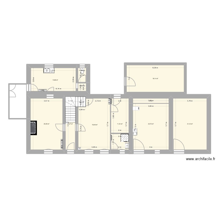 Noyers 65 Rdc. Plan de 10 pièces et 137 m2