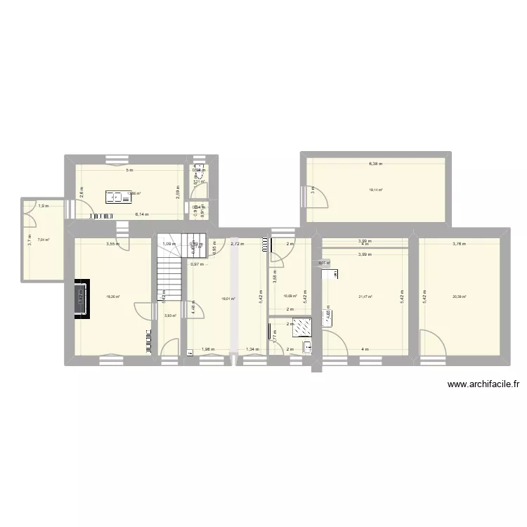 Noyers 65 Rdc. Plan de 12  et 139 m²