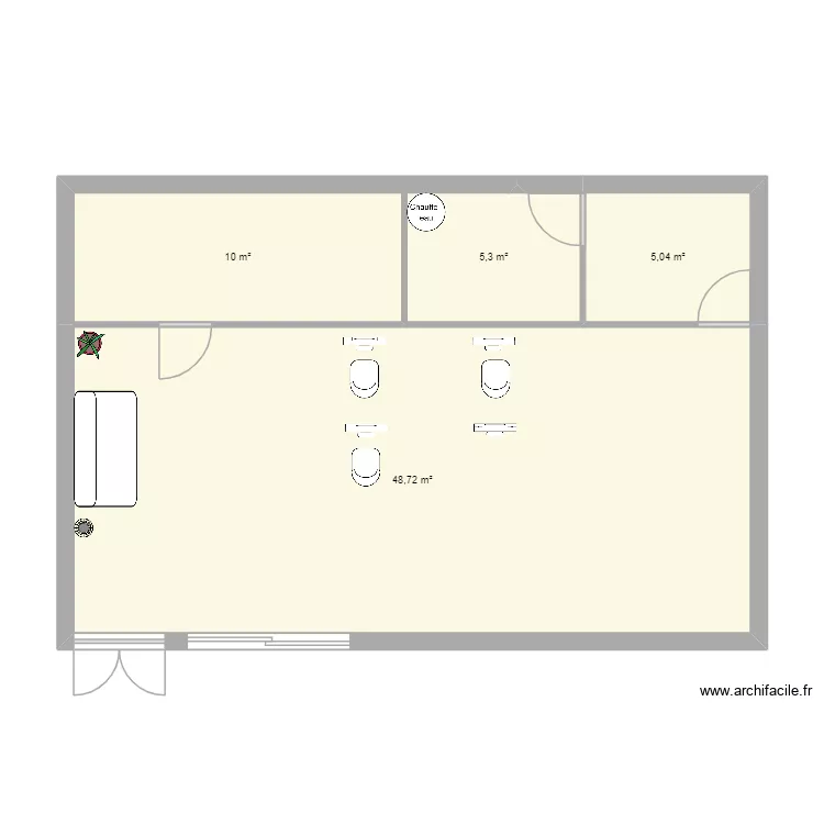 Salon de coiffure. Plan de 4 et 69 m² Salon de coiffure. Plan de 4 et 69 m²