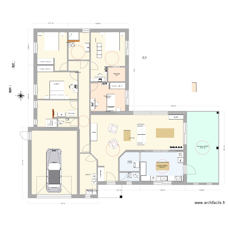Gorisse PP5. Plan de 13 pièces et 232 m2
