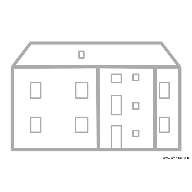 Façade arrière Amneville. Plan de 16 et 108 m² Façade arrière Amneville. Plan de 16 et 108 m²