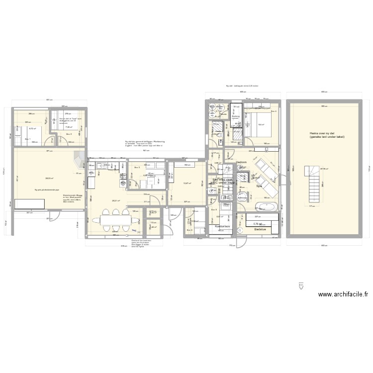 040126c. Plan de 19 pièces et 205 m2