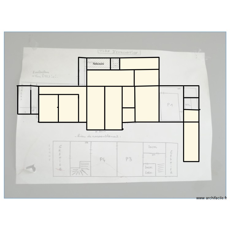 Evacuation Thuillies 1. Plan de 0 pièce et 0 m2