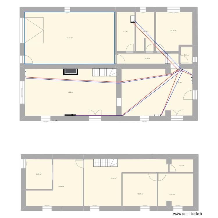 Cleyrac chauffage. Plan de 14 pièces et 266 m2