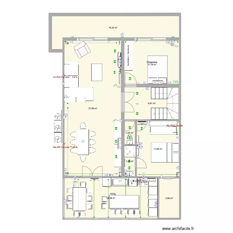 RDC Champigny 2. Plan de 9 et 110 m² RDC Champigny 2. Plan de 9 et 110 m²