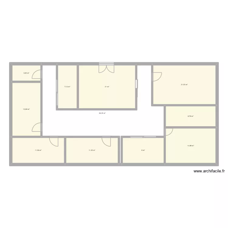 institut nouveaux. Plan de 11  et 160 m²