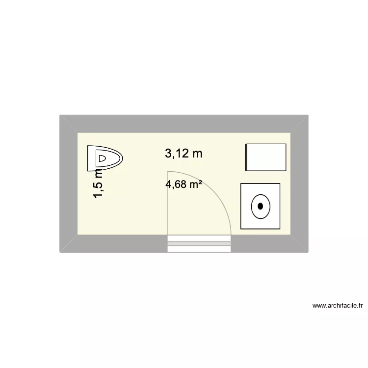 WC Garage. Plan de 1 et 5 m² WC Garage. Plan de 1 et 5 m²