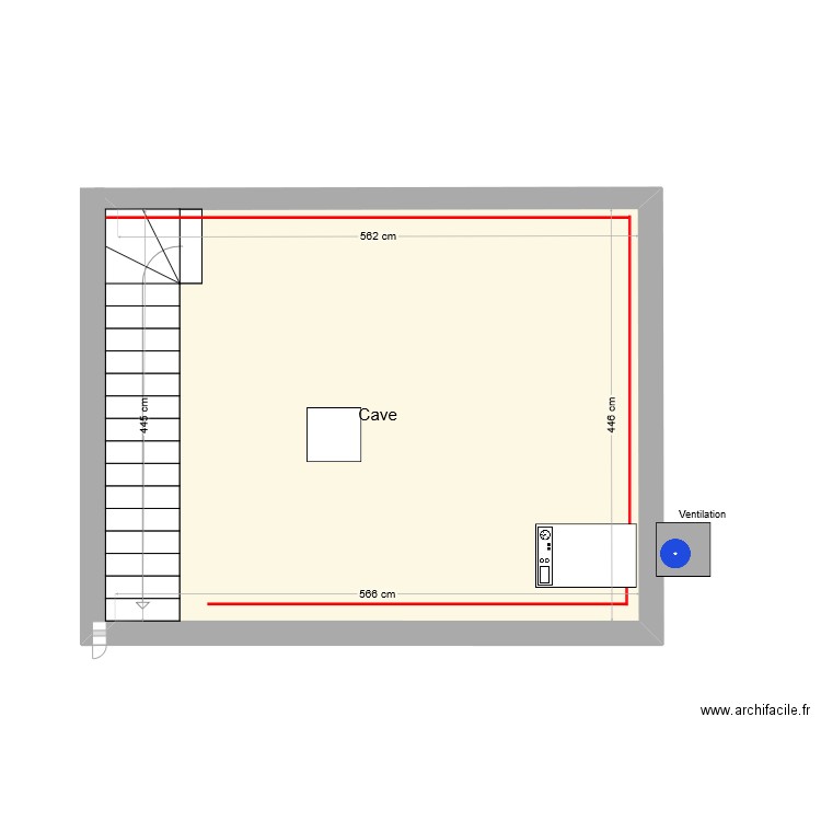 Plan chauffage actuel. Cave. 15/11/23. Plan de 1 pièce et 25 m2