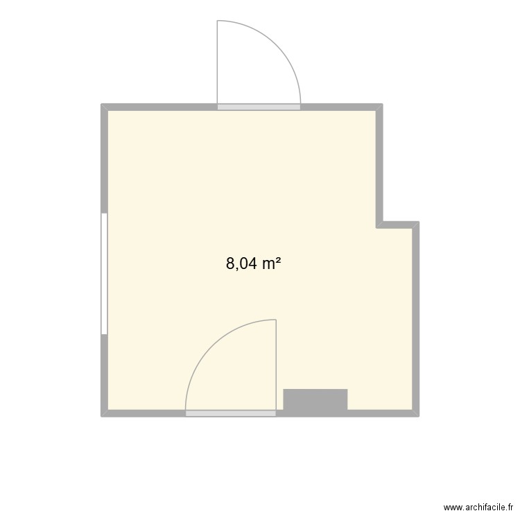 Cuisine. Plan de 1 pièce et 8 m2