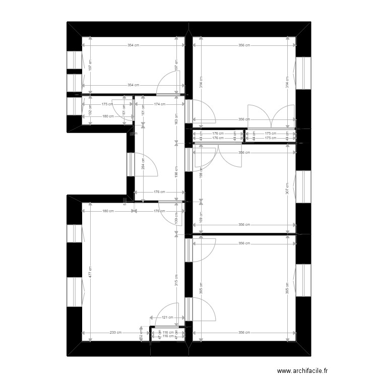 Chapel. Plan de 8 pièces et 68 m2