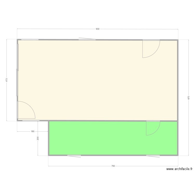 Chalet agrandissement. Plan de 0 pièce et 0 m2