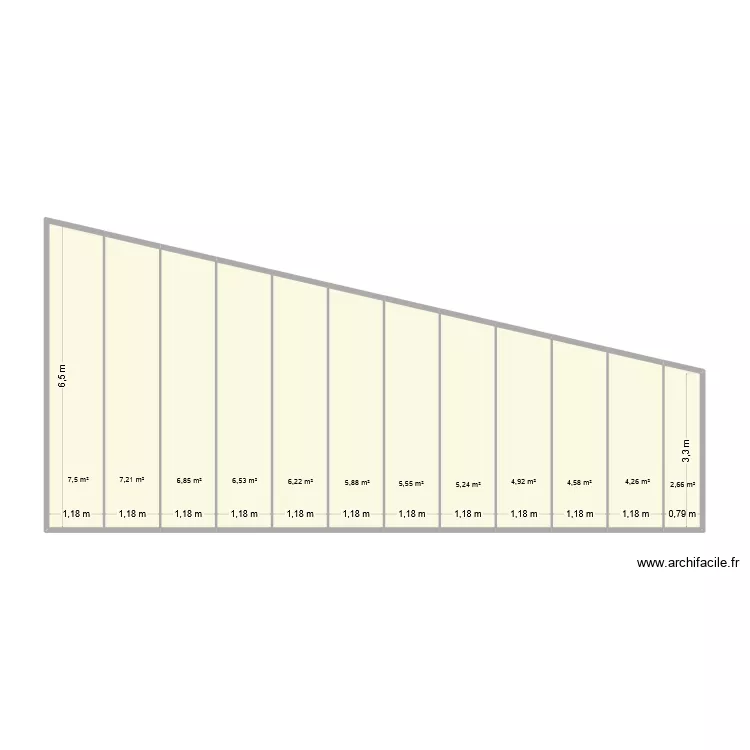 vergers. Plan de 12 pièces et 67 m²