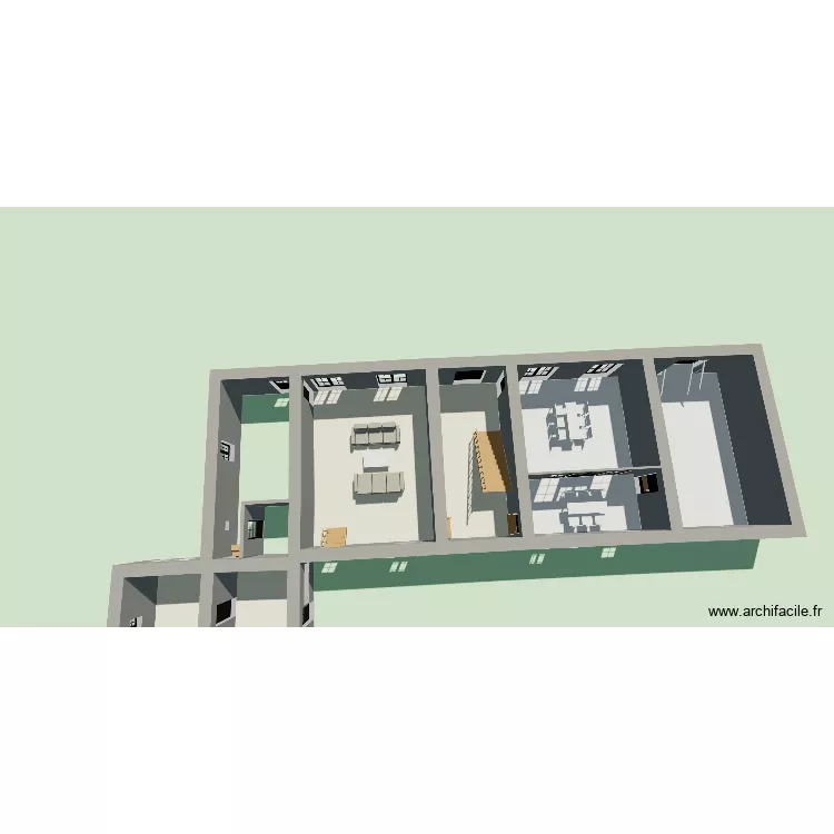 lamotte rdc. Plan de 6  et 161 m²