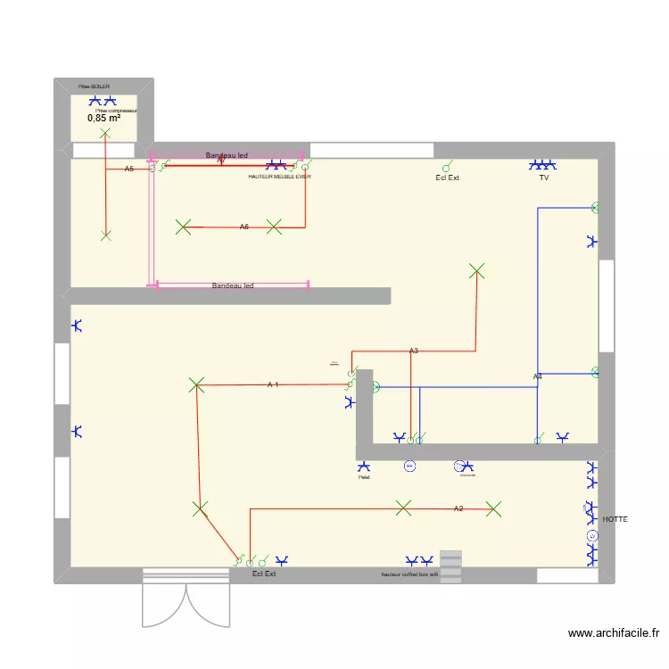Chalet. Plan de 2 et 54 m² Chalet. Plan de 2 et 54 m²