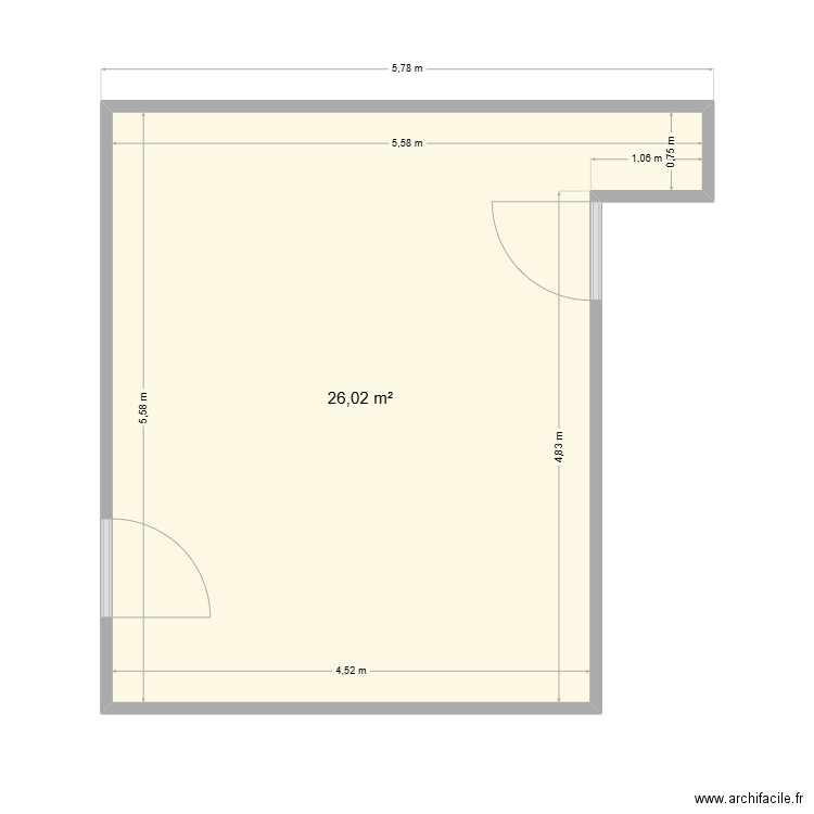 SPIRO. Plan de 1 pièce et 26 m2