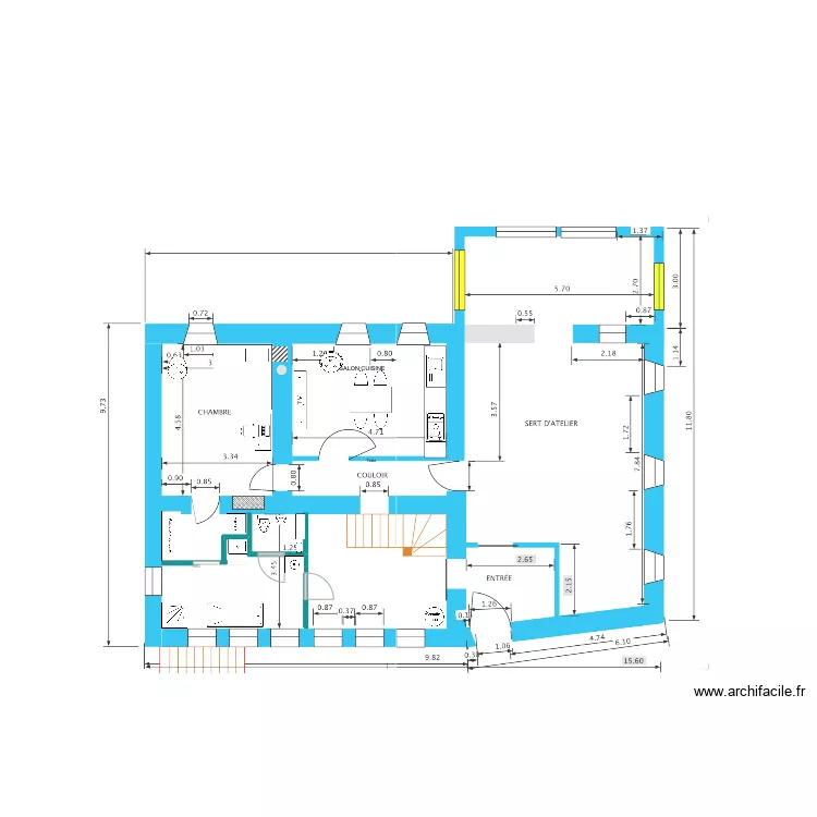 Fruiti&egrave;re Studio papa. Plan de 
