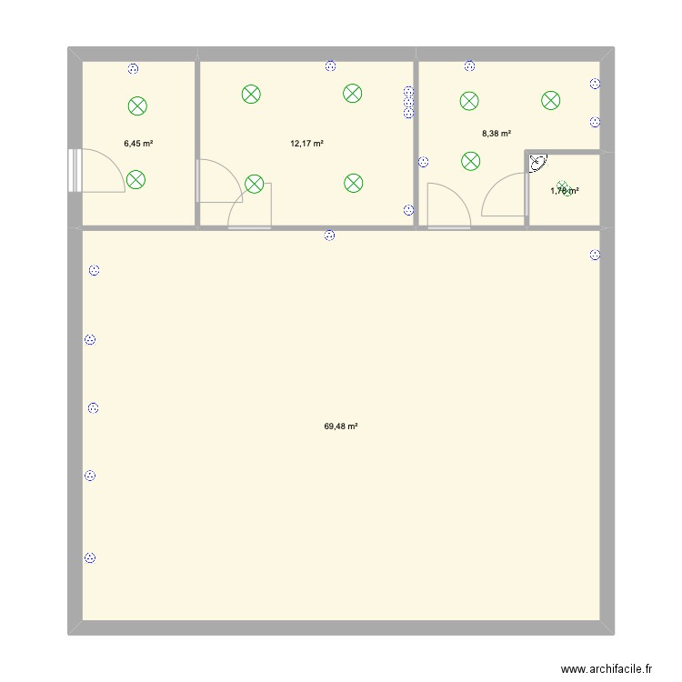 lens . Plan de 5 pièces et 98 m2