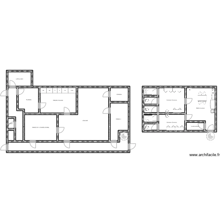 Labo Huet Migne. Plan de 