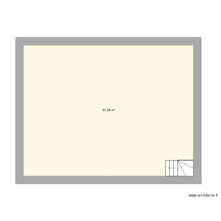 Etage 1. Plan de 1 pièce et 58 m2