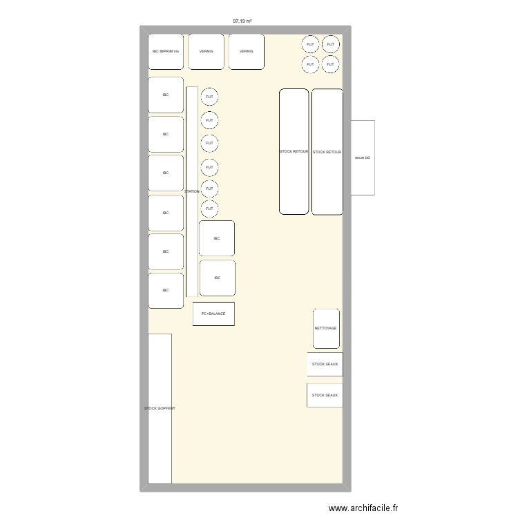 STATION ENCRE. Plan de 1 pièce et 97 m2