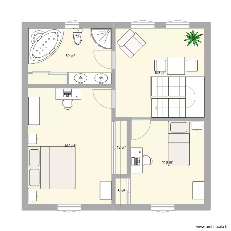 FG-60B. Plan de 6  et 53 m²