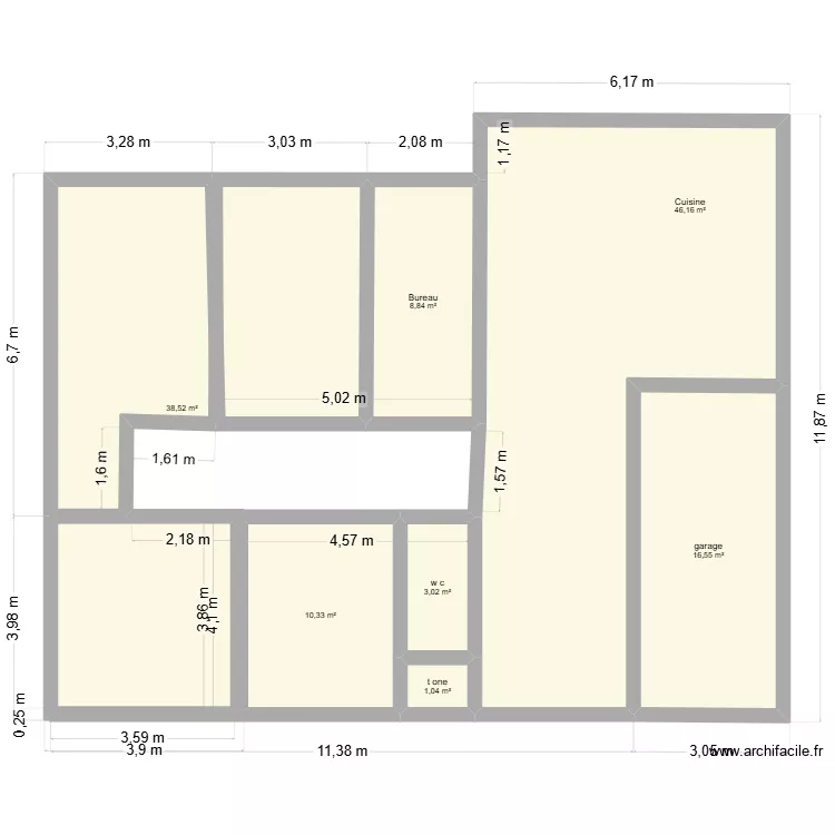 plan1. Plan de 7  et 124 m²